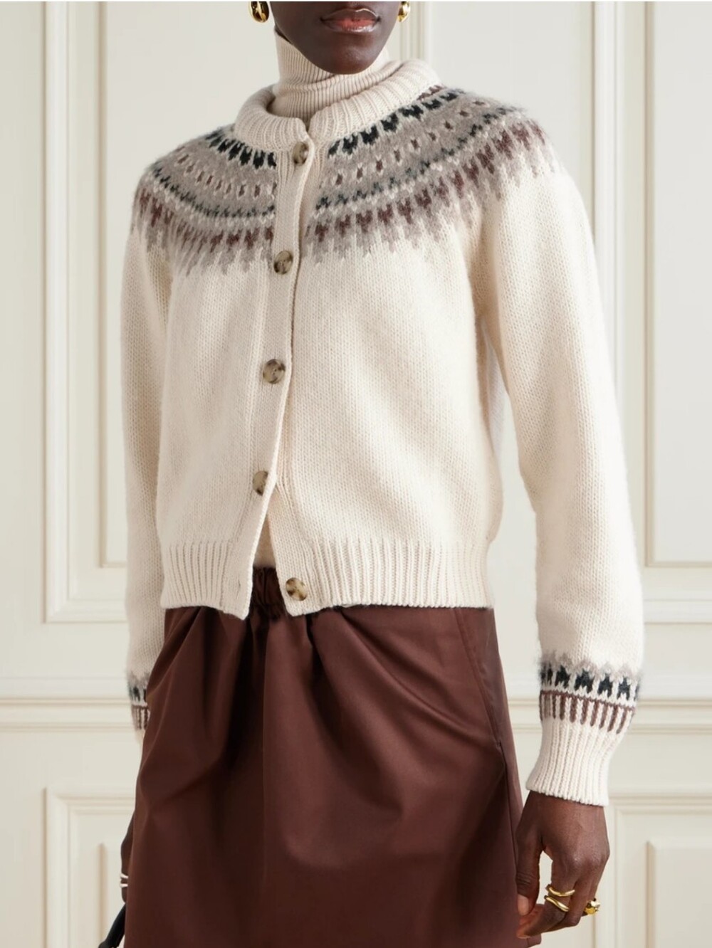 NWOT Doen Clarke Fair Isle Cardigan. Size Small.